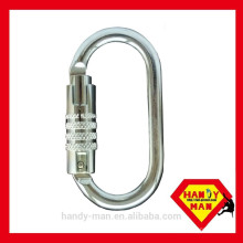 2442KTL-3 Dreifachverriegelung Galvanisierter Stahl Ovaler Karabiner